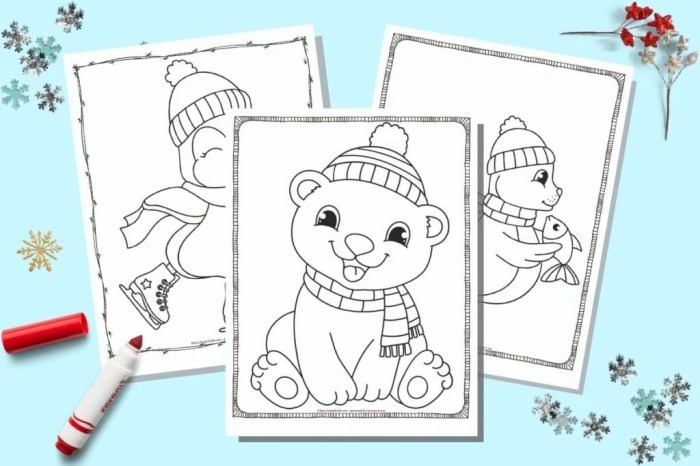 Polar coloring pages bear bears christmas standing like