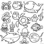 Coloring page of ocean animals