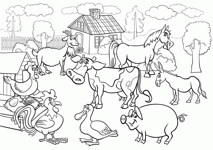 Free printable farm animal coloring pages