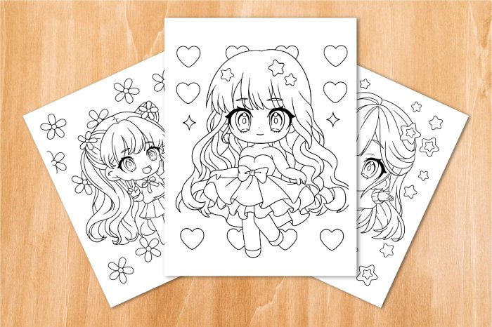 Coloring pages anime chibi