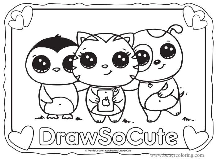 Easy cute animal coloring pages