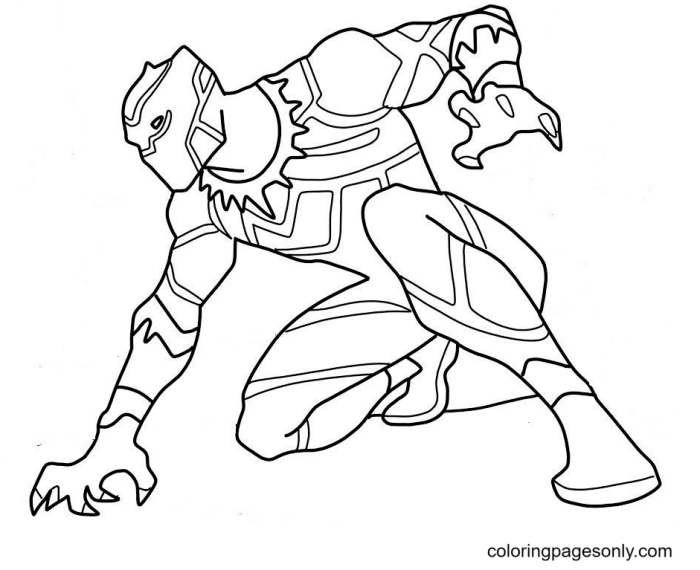 Baby black panther animal coloring pages