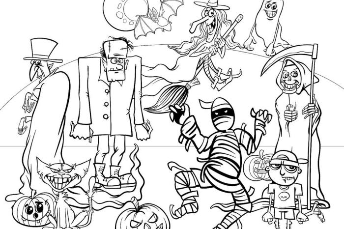 Halloween animal coloring pages