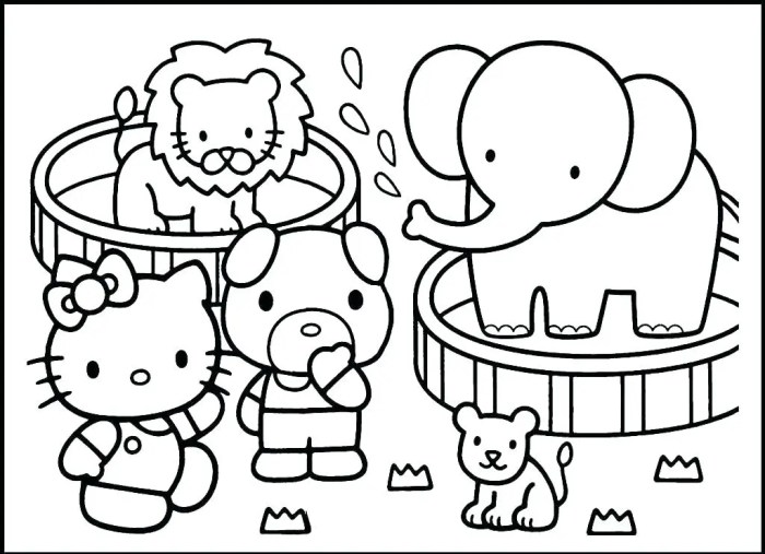 Zoo animal coloring pages