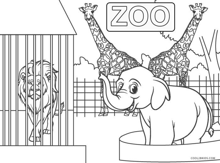 Zoo coloring animal pages cute titan posted