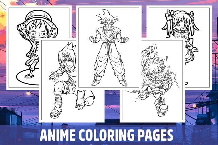 Anime coloring pages for teens