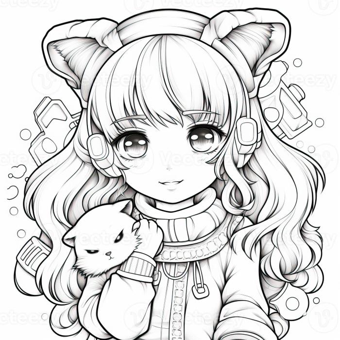 Anime printable coloring sheets