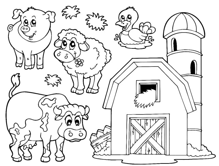 Farm animals coloring pages for preschool printable