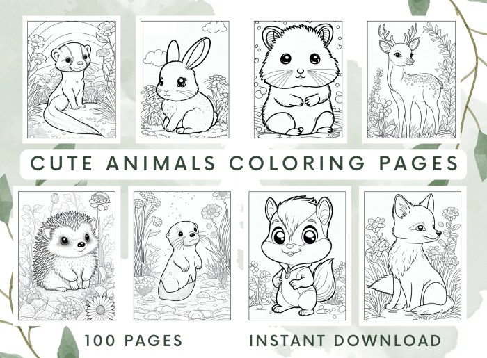 Kawaii animals coloring pages