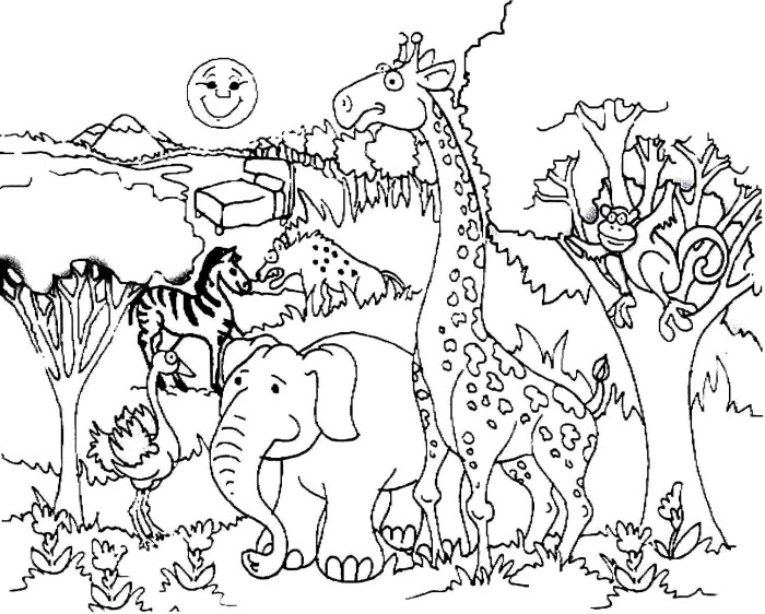 Forest animals coloring sheets