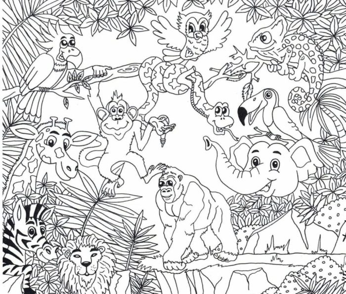 Coloring pictures jungle animals