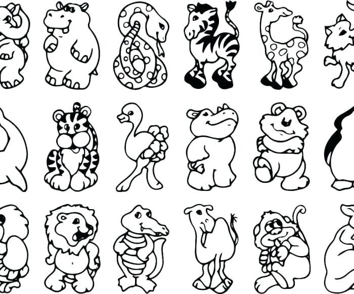 Printable coloring pictures of zoo animals