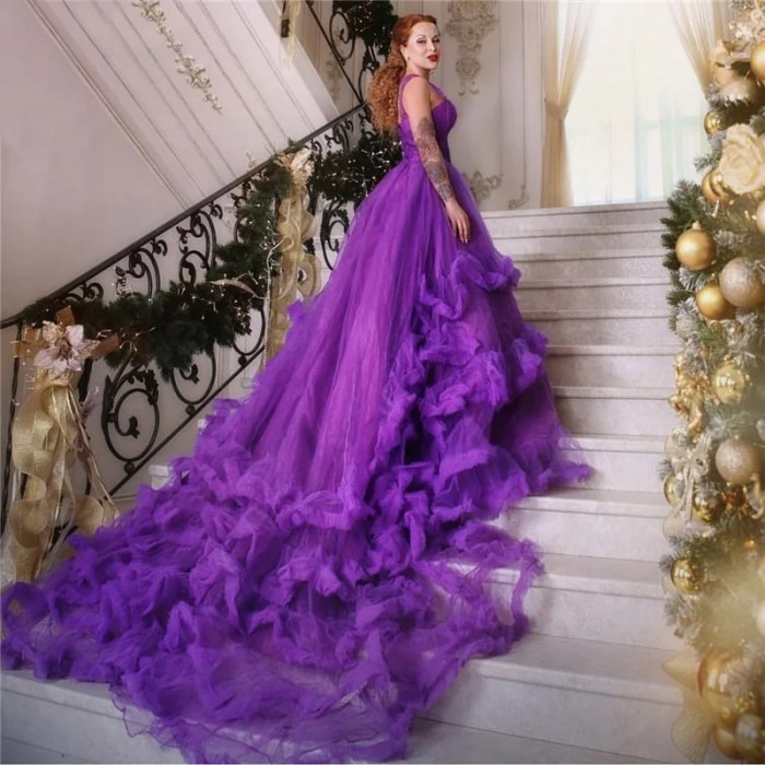 Purple wedding guest dress