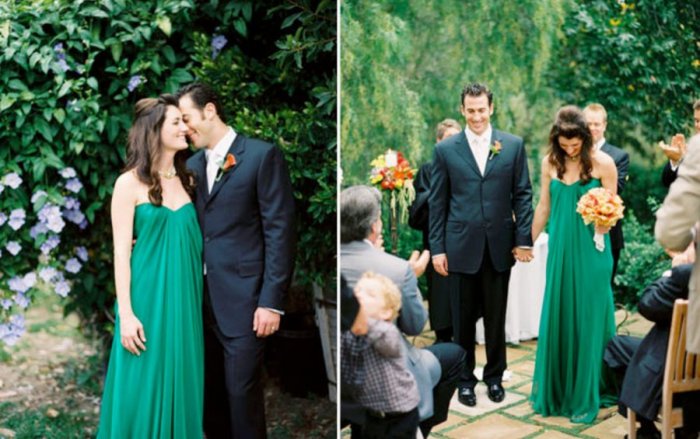 Emerald green dress for wedding