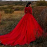 Red wedding guest dress