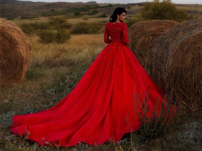 Red wedding guest dress