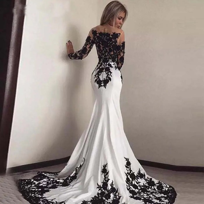 Black and white wedding dresses